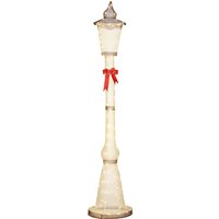 Outsunny LED Laternenpfahl 215 cm Weihnachtsdeko mit Warmweiß Leuchte, Stahlrahmen und Spannbändern Weihnachtsdekoration, Weihnachtsbeleuchtung für Indoor & Outdoor IP44   Aosom von Outsunny