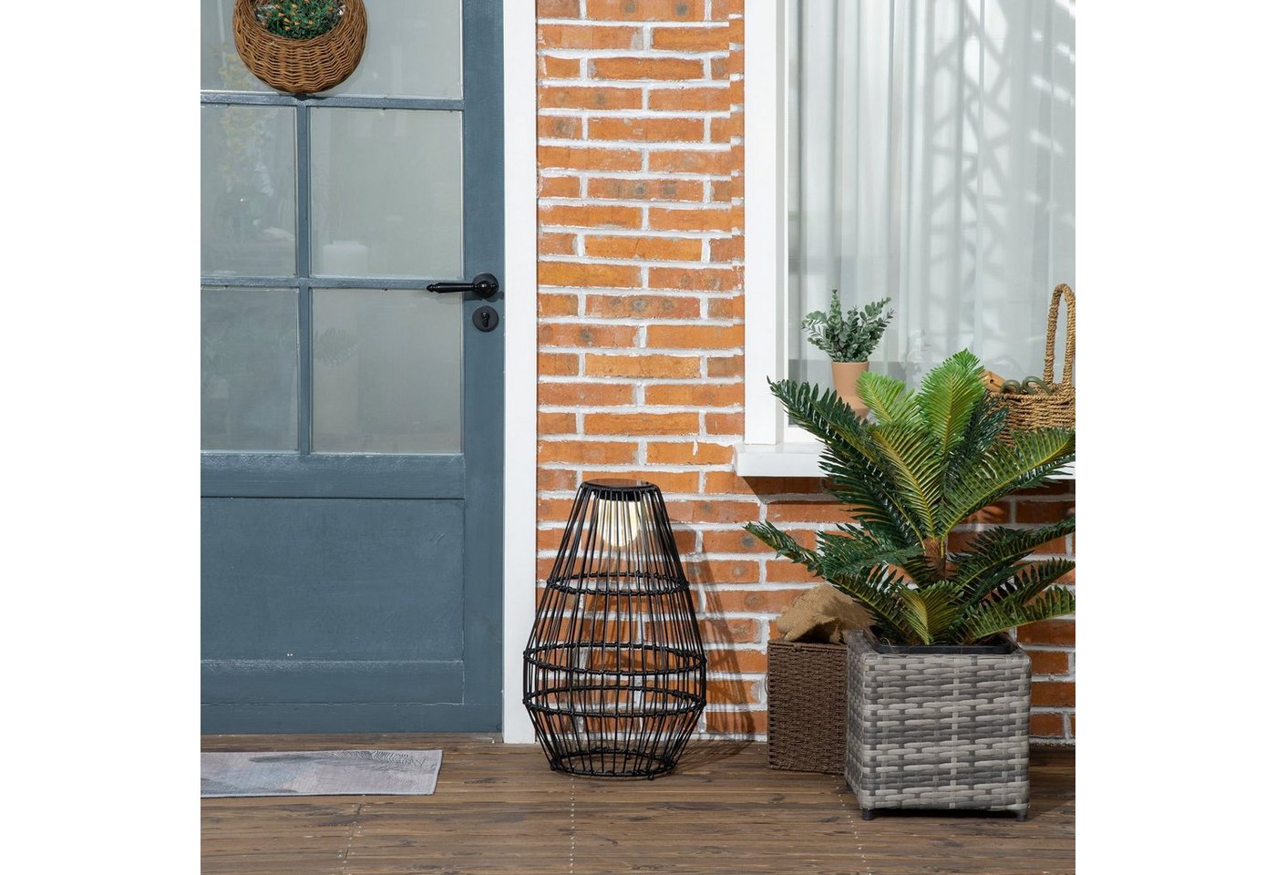 Outsunny LED Solarleuchte Automatische LED Gartenlampe, Solarbetrieben, energiesparend, LED, Weiß, Stahl, Schwarz Ø34 x 56 cm Outsunny LED Solarleuchte Automatische LED Gartenlampe, Solarbetrieben, energiesparend, LED, Weiß, Stahl, Schwarz Ø34 x 56 cm von Outsunny