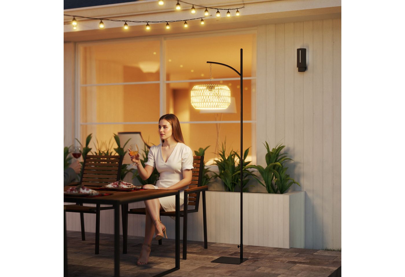 Outsunny LED Solarleuchte aus Rattan, mit Lichtsensor, automatische, Glühlampe, im Boho-Stil, IP44 Spritzwassergeschützt, für Garten, Balkon, Außen Outsunny LED Solarleuchte aus Rattan, mit Lichtsensor, automatische, Glühlampe, im Boho-Stil, IP44 Spritzwassergeschützt, für Garten, Balkon, Außen von Outsunny