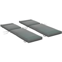 Outsunny Liegenauflage 2er Set dunkelgrau Schaumstoff B/H/L: ca. 55x8x196 cm von Outsunny