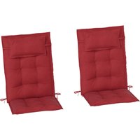 Outsunny Liegenauflage 2er Set weinrot Polyester B/H/L: ca. 50x5x116 cm von Outsunny