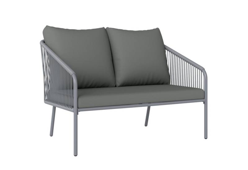 Outsunny Loungesofa mit Kissen, Gartensofa 1 Teile, Balkonmöbel 112 x 72 x 76 cm Grau von Outsunny