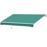 Outsunny Markise manuell ausfahrbar mit verstellbarem Winkel Aluminium Polyester wasserdicht 3L x 2,5B m Grün   Aosom von Outsunny