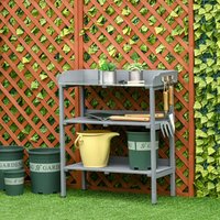 Outsunny Metall-Arbeitsfläche grau B/H/L: ca. 37x89x76 cm von Outsunny