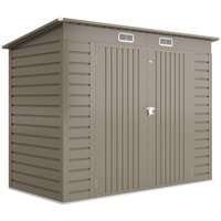 Outsunny Metall Gerätehaus 2,7 m² 249x121x183cm Geräteschuppen mit Pultdach Abschließbarer Doppeltür Entlüftung Schloss Rampe Gartenhaus Outdoor Garten Schuppen für Hinterhof Außenbereich Hellgrau Aosom Outsunny Metall Gerätehaus 2,7 m² 249x121x183cm Geräteschuppen mit Pultdach Abschließbarer Doppeltür Entlüftung Schloss Rampe Gartenhaus Outdoor Garten Schuppen für Hinterhof Außenbereich Hellgrau Aosom von Outsunny