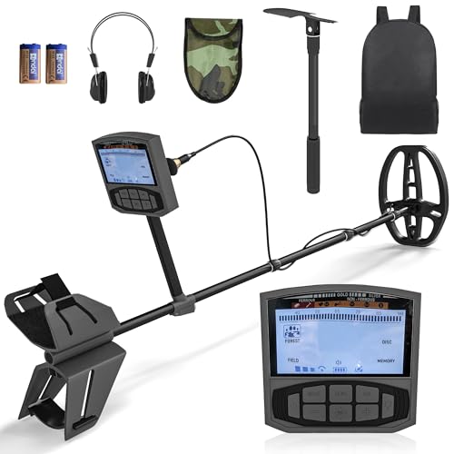 Outsunny Metalldetektor für Erwachsene 5 Modi Tragbar Ortungsgerät mit Alarm Spule LCD-Display, IP68 Wasserdichter Metall Pin Pointer, Metallsuchgerät, Metallpointer für Hunt, Relikte, Dunkelgrau von Outsunny