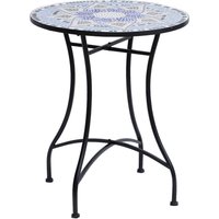 Outsunny Mosaiktisch blau Stahl H/D: ca. 71x60 cm von Outsunny