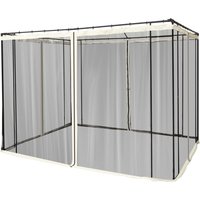 Outsunny Moskitonetz 3x3m Pavillon mit 4 Seitenteilen, Fliegennetz mit Reißverschluss, langlebig aus Nylon-Mesh in Schwarz   Aosom.de von Outsunny