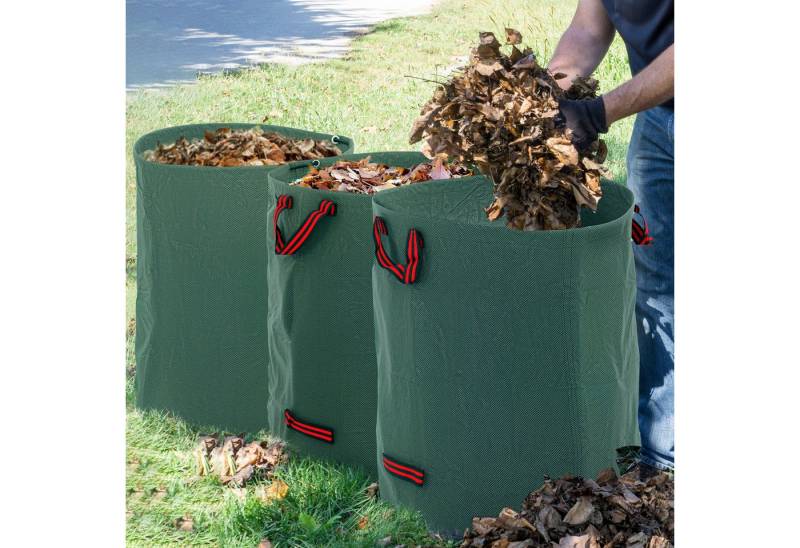 Outsunny Müllsack 3x300L, wasserdicht, mit Griffe, selbststehend, mit UV Schutz, Reißfest, wasserabweisend, UV-beständig von Outsunny