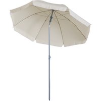 Outsunny Neigbarer Strandsonnenschirm achteckig Garten Ø 2 m Metall Polyester inkl. Transporttasche Creme   Aosom von Outsunny