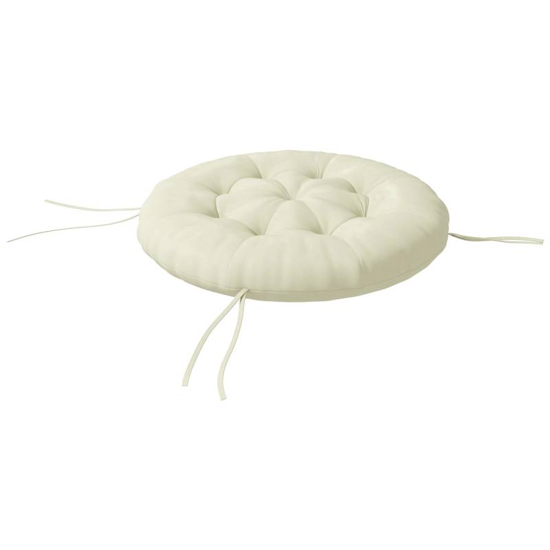 Outsunny Outdoor Gartenstuhlauflage Cushion Polyester Beige Ø80 x 10H cm von Outsunny