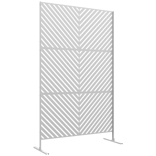 Outsunny Outdoor Raumteiler 3-teilig Inverted Triangle Pattern Screen mit Stahlrahmen Privacy Screen für Patio Terrasse Garten 122x45x198 cm Weiß Outsunny Outdoor Raumteiler 3-teilig Inverted Triangle Pattern Screen mit Stahlrahmen Privacy Screen für Patio Terrasse Garten 122x45x198 cm Weiß von Outsunny