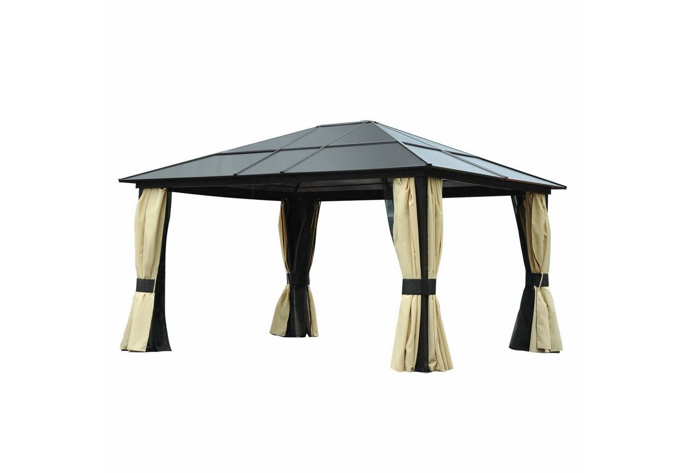 Outsunny Pavillon Luxus Pavillon mit lichtdurchlässigem Dach, Gartenpavillon Alu Partyzelt Gartenzelt 430 x 360 x 265 cm Outsunny Pavillon Luxus Pavillon mit lichtdurchlässigem Dach, Gartenpavillon Alu Partyzelt Gartenzelt 430 x 360 x 265 cm von Outsunny