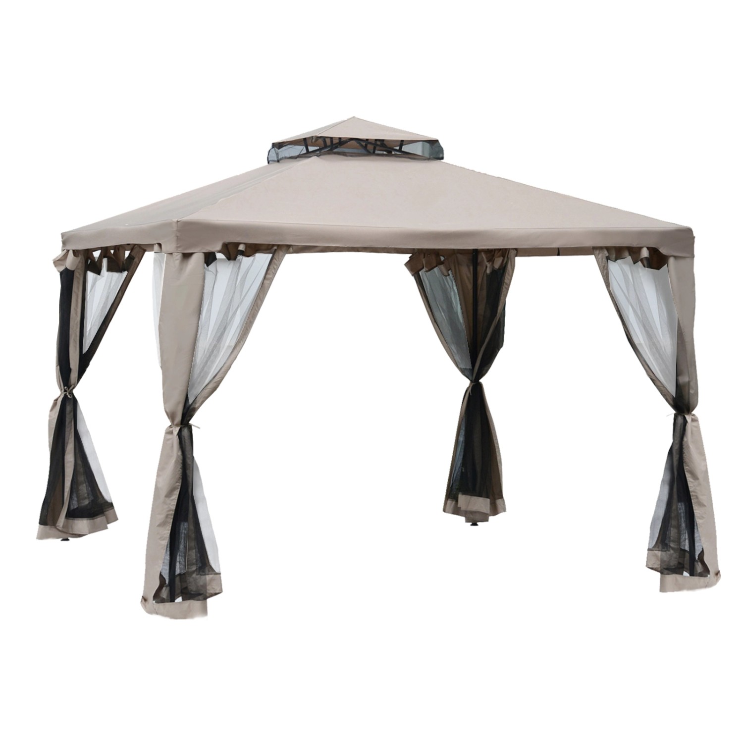 Outsunny Pavillon Polyester Metall Gartenzelt Grau 294L x 294B x 265H cm Outsunny Pavillon Polyester Metall Gartenzelt Grau 294L x 294B x 265H cm von Outsunny
