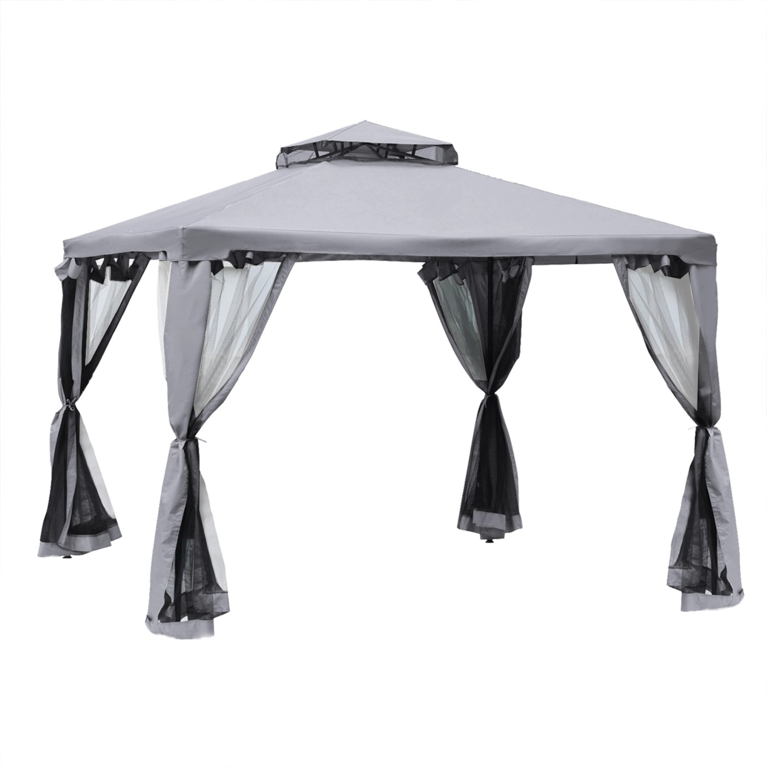 Outsunny Pavillon Polyester Metall Hellgrau 294L x 294B x 265H cm Outsunny Pavillon Polyester Metall Hellgrau 294L x 294B x 265H cm von Outsunny