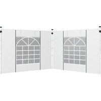Outsunny Pavillon Seitenteile 2er Set  Seitenwände mit Fenster & Tür für 3x3/3x6 m Partyzelt, Oxford, Weiß  Aosom von Outsunny