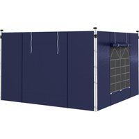 Outsunny Pavillon-Seitenwände blau Polyester H/L: ca. 195x295 cm von Outsunny