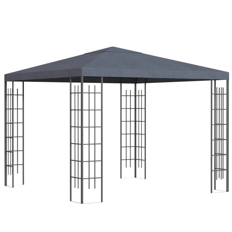 Outsunny Pavillon Stahl Polyester Grau 2,95L x 2,95B x 2,55H m von Outsunny