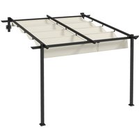 Outsunny Pavillon ca. 3 x 3 m Pergola Winddichte Terassenüberdachung für Garten von Outsunny