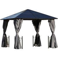 Outsunny Pavillon dunkelgrau Aluminium B/H/L: ca. 300x263x300 cm von Outsunny