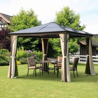 Outsunny Pavillon schwarz Metall B/H/L: ca. 300x260x300 cm von Outsunny