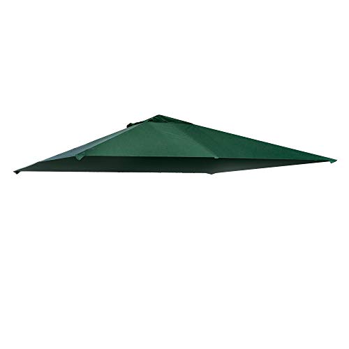 Outsunny Pavillondach, Ersatzdach für Gartenpavillon, Pavillonabdeckung, Sonnenschutz, 8 Wasserabflusslöcher, Polyester, Grün, 2,98 x 2,95 m von Outsunny