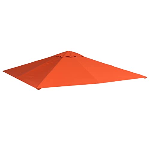 Outsunny Pavillondach, Ersatzdach für Pavillon, Pavillonabdeckung, Sonnenschutz Polyester, Orange, 2,98 x 2,95 m von Outsunny