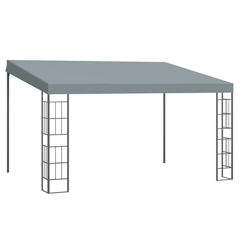 Outsunny Pergola 4 x 3 m Gartenpavillon Pavillon Überdachung Zelt Metall Polyester Grau Outsunny Pergola 4 x 3 m Gartenpavillon Pavillon Überdachung Zelt Metall Polyester Grau von Outsunny