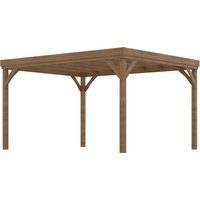 Outsunny Pergola 4 x 3 m traditionell freistehend aus Holz mit 4 Pfosten Terrassendach zum Dekorieren - Braun   Aosom von Outsunny