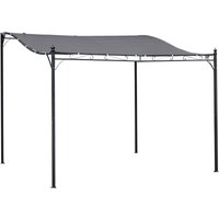 Outsunny - Pergola Gartenpavillon Pavillon Überdachung Zelt Metall Grau 297x297cm von Outsunny