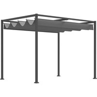 Outsunny Pergola Pavillon  Terrassenüberdachung mit Schiebedach, Polyester, Grau, 298 x 213 x 221 cm  Aosom.de von Outsunny