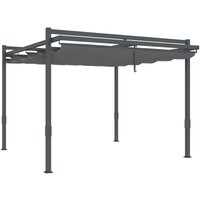 Pergola Pavillon ca. 3,5x3m Aluminium Stabil winterfest Sonnenschutz mit verstellbares Schiebedach freistehend Gartenpavillon Terrassenüberdachung Pergola Pavillon ca. 3,5x3m Aluminium Stabil winterfest Sonnenschutz mit verstellbares Schiebedach freistehend Gartenpavillon Terrassenüberdachung von Outsunny