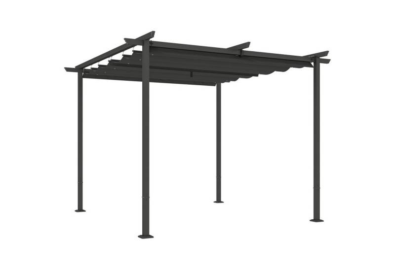 Outsunny Pergola aus Metall, mit Verstellbares Dach, UV Schutz 30+, BxTxH: 300x300x227 cm, (Terrassendachung, 1-tlg., Gartenpavillon), Freistehender Sonnenschutz für Terrasse und Garten, Dunkelgrau von Outsunny