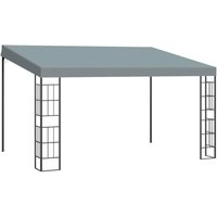 Outsunny Pergola mit abfallendem Dach grau Metall B/H/L: ca. 298x250x398 cm von Outsunny