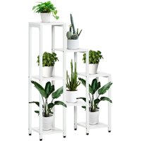 Outsunny Pflanzenständer mit 7 Ablagen  Blumenregal Balkon Belastung bis 2kg (jede Ebene) Weiß von Outsunny