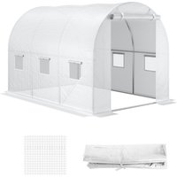 Outsunny Polyethylenfolie 3x2x2m Ersatzfolie mit 6 Fenster für Gartentunnel Gewächshaus Folientunnel aus Polyethylen Weiß   Aosom von Outsunny