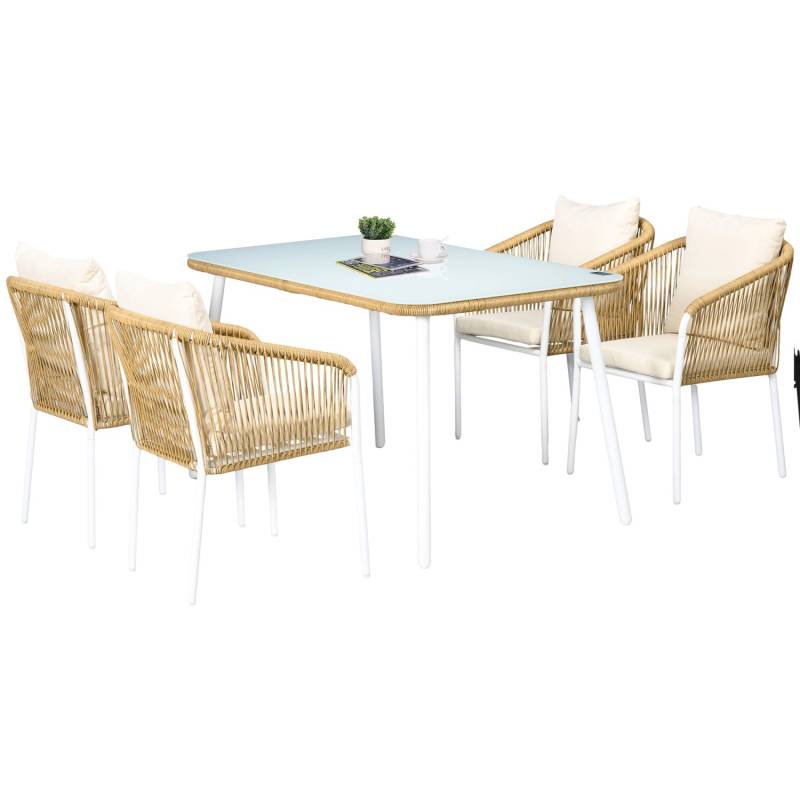 Outsunny Polyrattan Gartenmöbel-Set PE-Rattan Aluminium 140L x 80B x 74H cm Gelb Outsunny Polyrattan Gartenmöbel-Set PE-Rattan Aluminium 140L x 80B x 74H cm Gelb von Outsunny