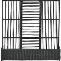 Outsunny Polyrattan Hochbeet mit Rankgitter, Blumenkasten, Pflanzenkasten, Blumenbeet, für Garten, Balkon, Schwarz, 103 x 103 x 29 cm   Aosom von Outsunny