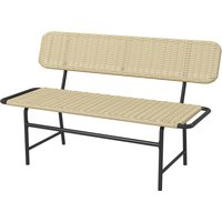 Outsunny Polyrattan Sitzbank 2-Sitzer Gartenbank Rattanbank ohne Armlehne, Balkonbank Gartenmöbel bis 250 kg belastbar, Metall, Khaki von Outsunny