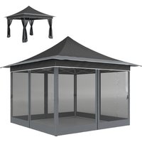 Outsunny Pop-Up-Gartenpavillon 3,6x3,6 m Höhenverstellbar in 3 Stufen mit Moskitonetz und Tragetasche, Metall und Oxford-Gartenpavillon, UV50+, für Garten, Partys, Dunkelgrau Aosom Outsunny Pop-Up-Gartenpavillon 3,6x3,6 m Höhenverstellbar in 3 Stufen mit Moskitonetz und Tragetasche, Metall und Oxford-Gartenpavillon, UV50+, für Garten, Partys, Dunkelgrau Aosom von Outsunny