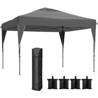 Outsunny Pop-up-Gartenpavillon faltbarer Pavillon mit abnehmbarer Seitenwand + Transporttasche aus Stahl Oxford-Gewebe 3 x 3 x 2,65 m Grau   Aosom von Outsunny