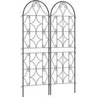 Rankgitter Metall 2er Set zum Stecken rostfrei Rankhilfe für Kletterpflanzen 50x150 cm Garten Spalier für Zimmerpflanzen Pflanzenspalier für Tomaten von Outsunny