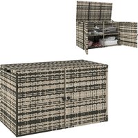 Outsunny Rattan Auflagenbox 350L 2-Ebenne wetterfest Kissenbox mit Deckel Hebestangen Tragegriffe UV-beständig Gartenbox Aufbewahrungsbox Gartentruhe für Garten Terrasse Balkon 118x57x69 cm Mischgrau   Aosom von Outsunny