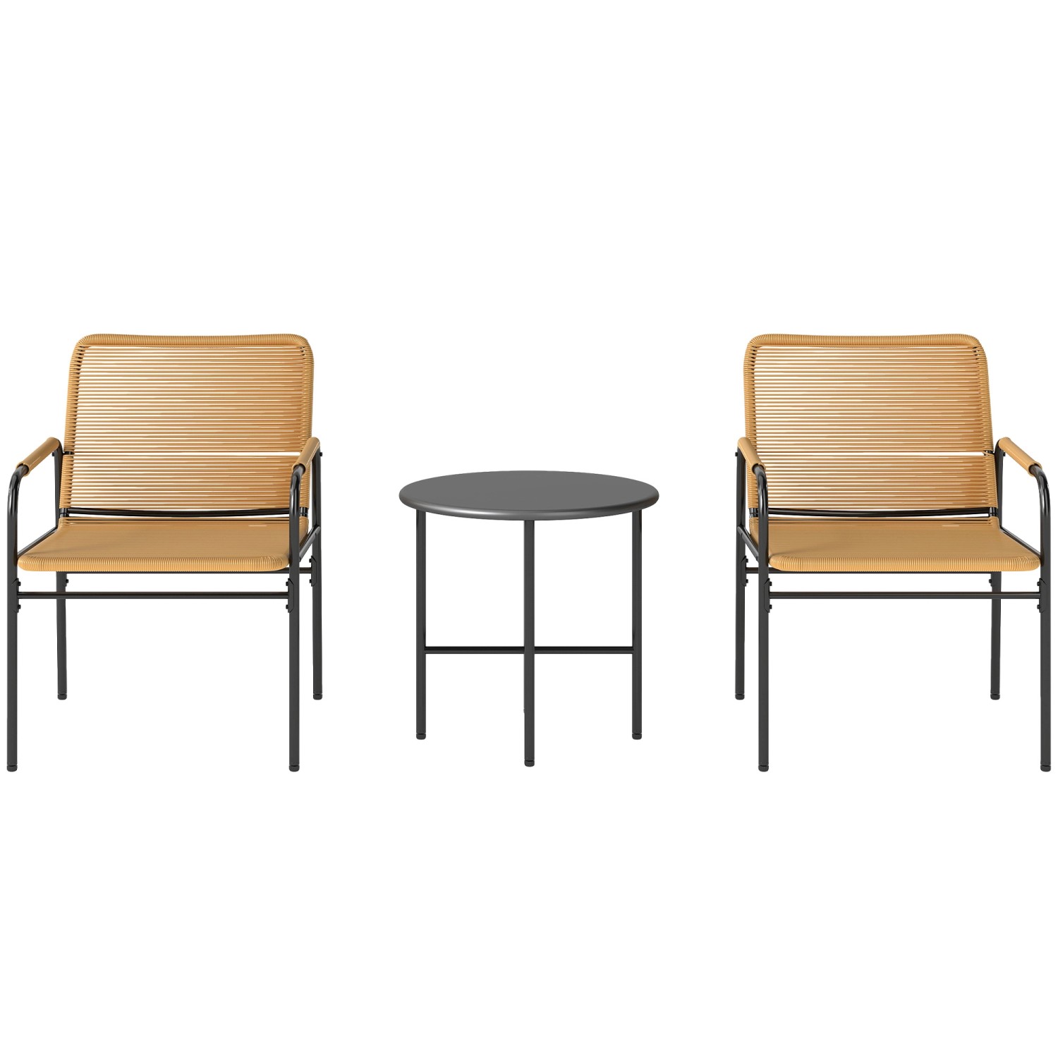 Outsunny Rattan Bistroset 3-tlg Stahl PE-Rattan 54L x 66B x 76H cm Gelb Outsunny Rattan Bistroset 3-tlg Stahl PE-Rattan 54L x 66B x 76H cm Gelb von Outsunny