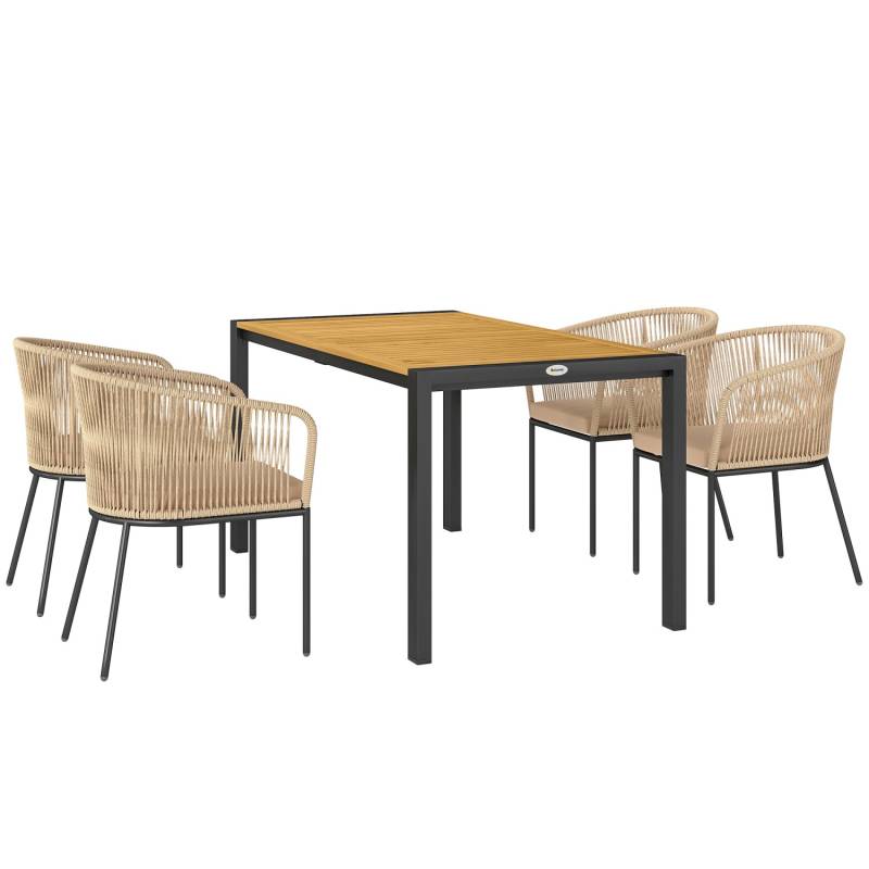 Outsunny Rattan Gartenmöbel-Set Akazienholz 140L x 80B x 74H cm Naturholz+Khaki Outsunny Rattan Gartenmöbel-Set Akazienholz 140L x 80B x 74H cm Naturholz+Khaki von Outsunny