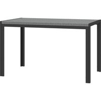 Outsunny Rechteckiger Gartentisch, Esstisch für 4 Personen aus Metall mit Rattan-Effekt PE Geflechtplatte, Maße 120L x 70B x 72H cm   Aosom von Outsunny