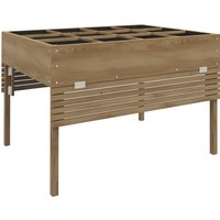 Outsunny Rechteckiges Hochbeet auf Beinen - 12 Fächer - erhöhtes Gemüsebeet mit klappbaren Seitentabletts und Vliesstofffilm 122L x 91,5B x 89H cm   Aosom von Outsunny