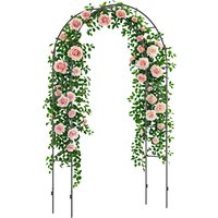 Outsunny Rosenbogen Metall Torbogen Gartenbogen Kletterpflanzen Rankpflanzen Schwarz 140x40x240cm   Aosom von Outsunny