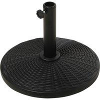 Outsunny Runder Sonnenschirm-Ständer mit einem Gewicht von Ø 44,5 x 32 cm, Netto 12,5 KG, Harz in schwarzer Bronzefarbe geflochten   Aosom von Outsunny