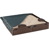 Outsunny Sandkasten braun B/H/L: ca. 123x21x123 cm von Outsunny